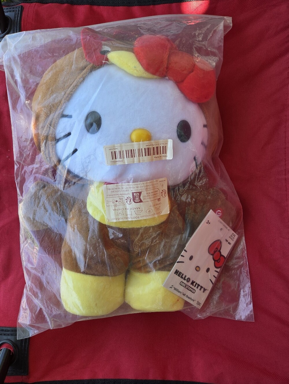 Hello Kitty Plush Bunny Ears Plush - White, Yellow, Red, Brown